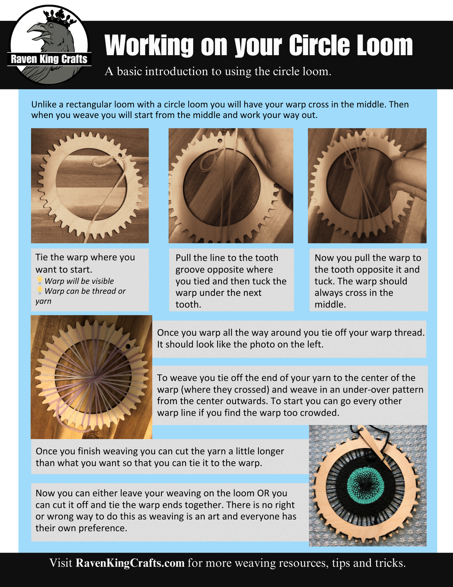 Circle Loom Basic Instruction Sheet