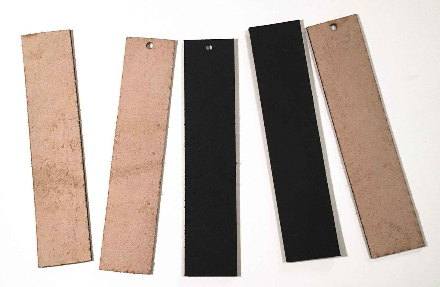 The back of our leather bookmark is unfinished.