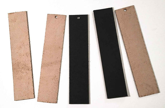 The back of our leather bookmark is unfinished.