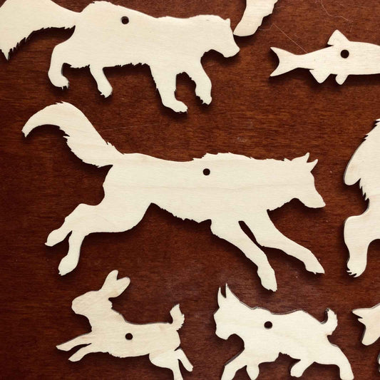 Forest Wildlife Wooden Ornaments Forest Wildlife Wooden Ornaments Art & Crafting Materials Raven King Crafts