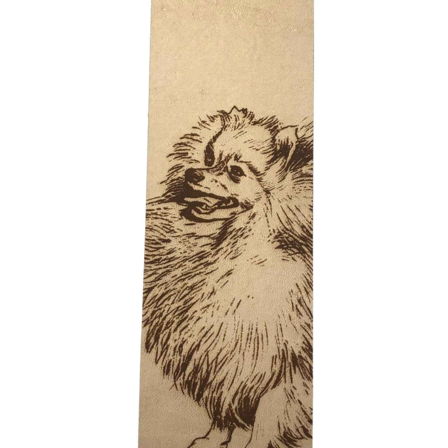 Leather Pomeranian Bookmark
