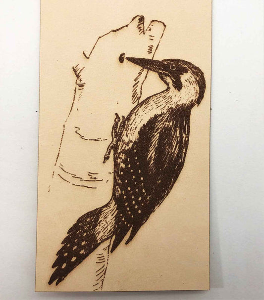 Leather Woodpecker Bookmark