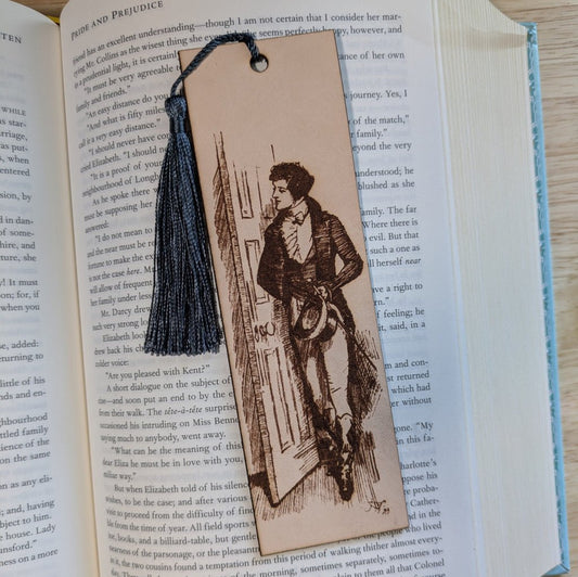 Mr. Darcy & Elizabeth Bennet Leather Bookmarks - Pride and Prejudice Leather Bookmarks Mr. Darcy & Elizabeth Bennet Leather Bookmarks - Pride and Prejudice Leather Bookmarks Bookmarks Raven King Crafts