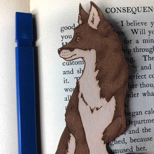 Red Fox Bookmark - Leather