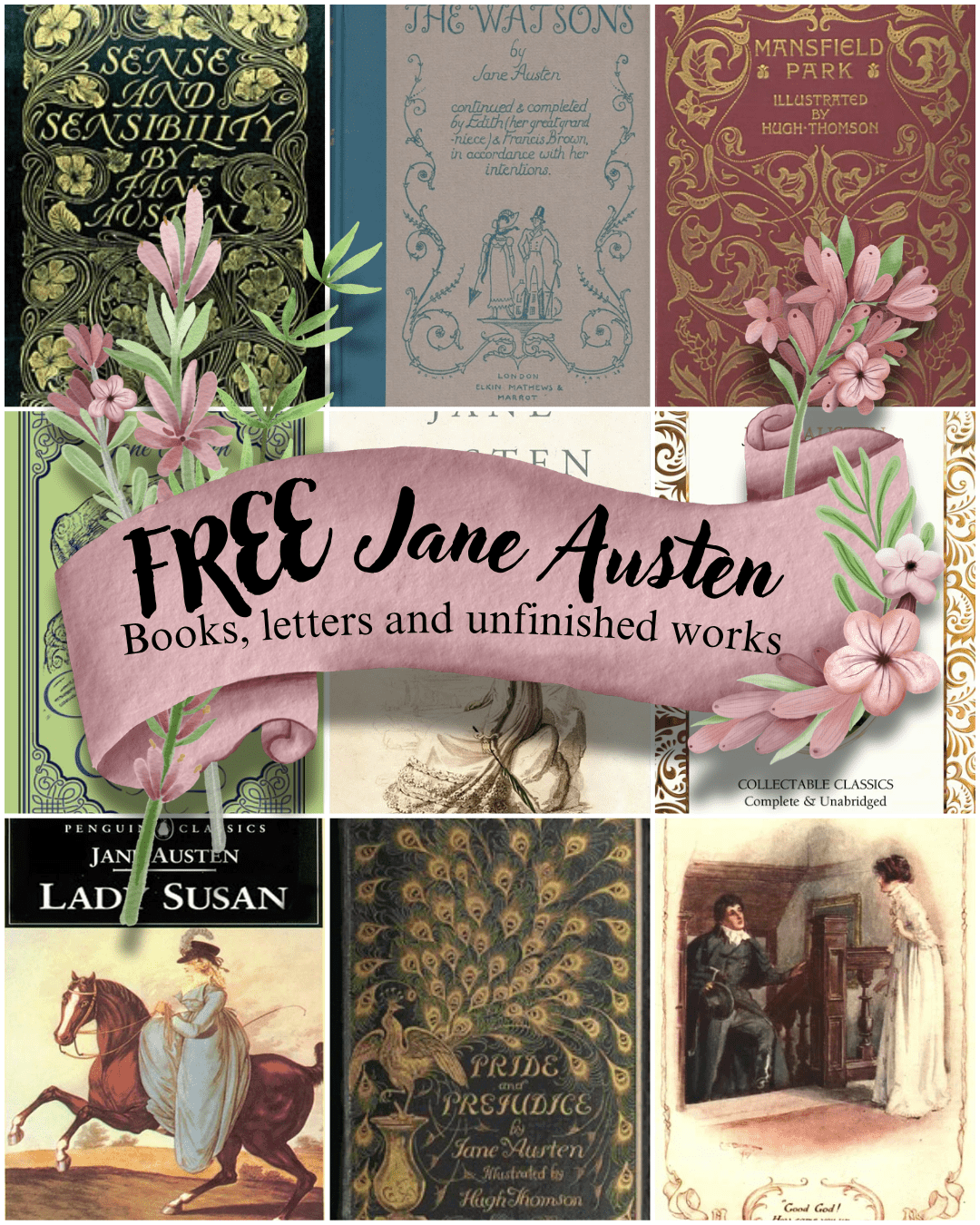Book List - Free Jane Austen books and audiobooks. - Raven King Crafts