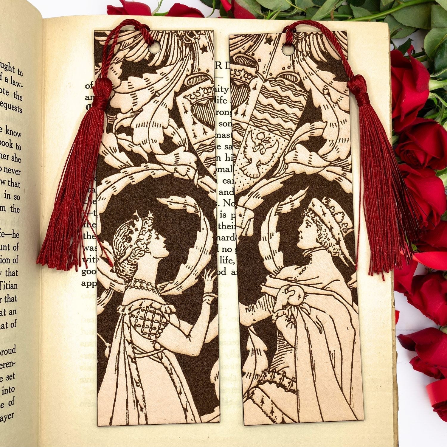 Romance Theme Leather Bookmarks - Raven King Crafts