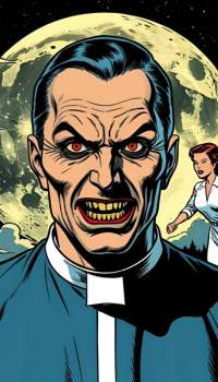 The cover of H.P. Lovecrafts' The Evil Clergyman. For our free book and audio book link list. Image appears to be AI generated.