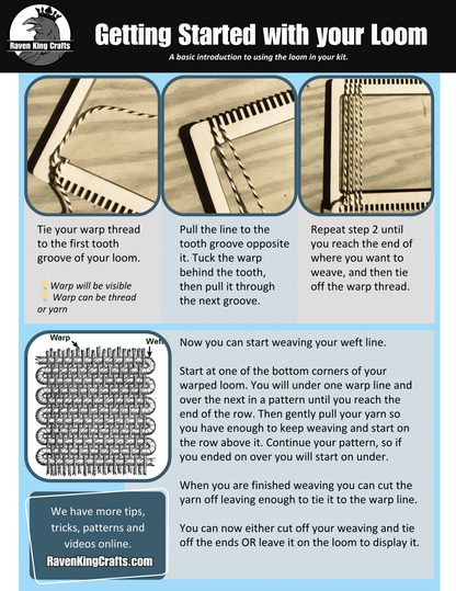 Instructions on how to get started warping and weaving on a frame loom. Bookmark Loom - for weaving bookmarks and other small projects Art & Crafting Materials Raven King Crafts