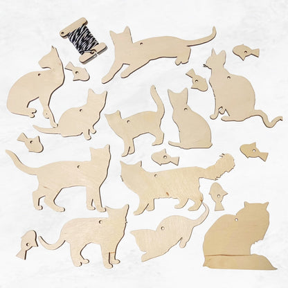 Cat Cutouts - DIY Ornament Kit Cat Cutouts - DIY Ornaments Art & Craft Kits Raven King Crafts