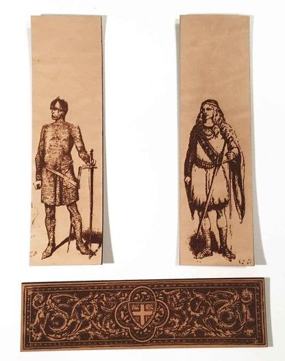 Chain Mail Wearing Knight with Sword Bookmark Chain Mail Knight with a Sword - Historical Leather Bookmark Bookmarks Raven King Crafts