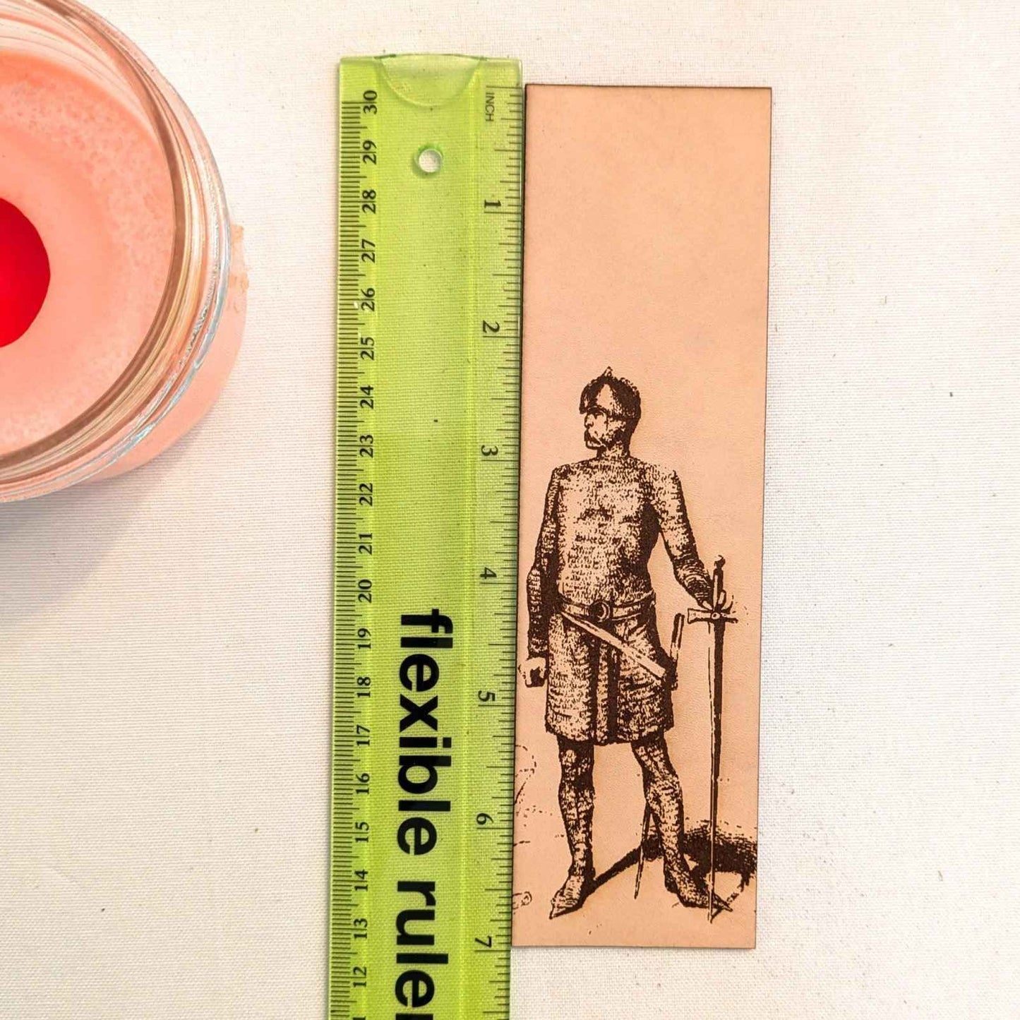 Chain Mail Wearing Knight with Sword Bookmark Chain Mail Knight with a Sword - Historical Leather Bookmark Bookmarks Raven King Crafts
