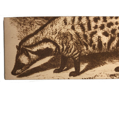 Civet Bookmark - Leather, made by Raven King Crafts from hand selected leather.