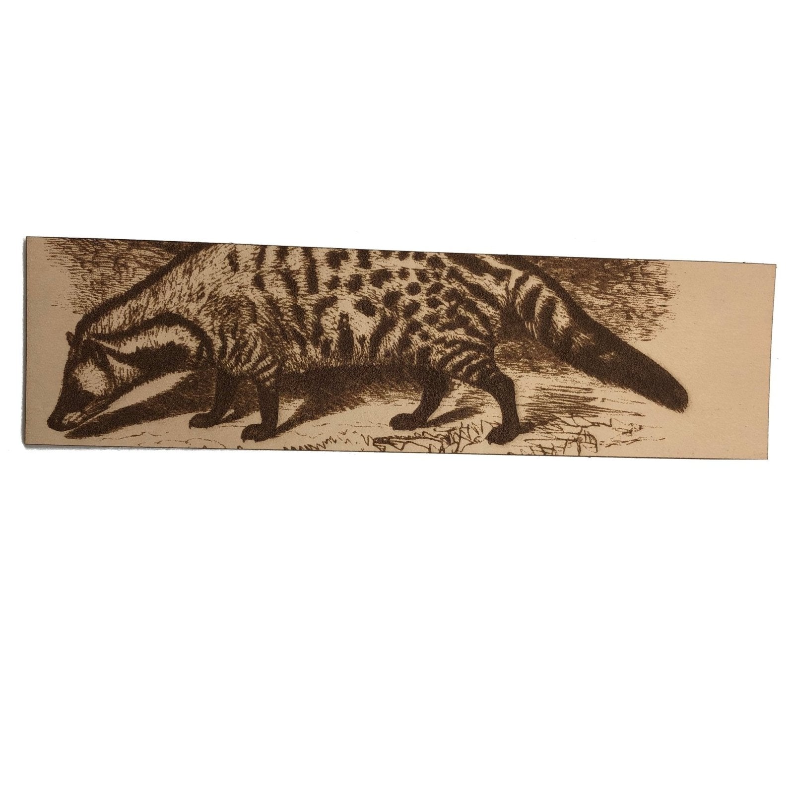 Civet Bookmark - Leather, made by Raven King Crafts from hand selected leather.