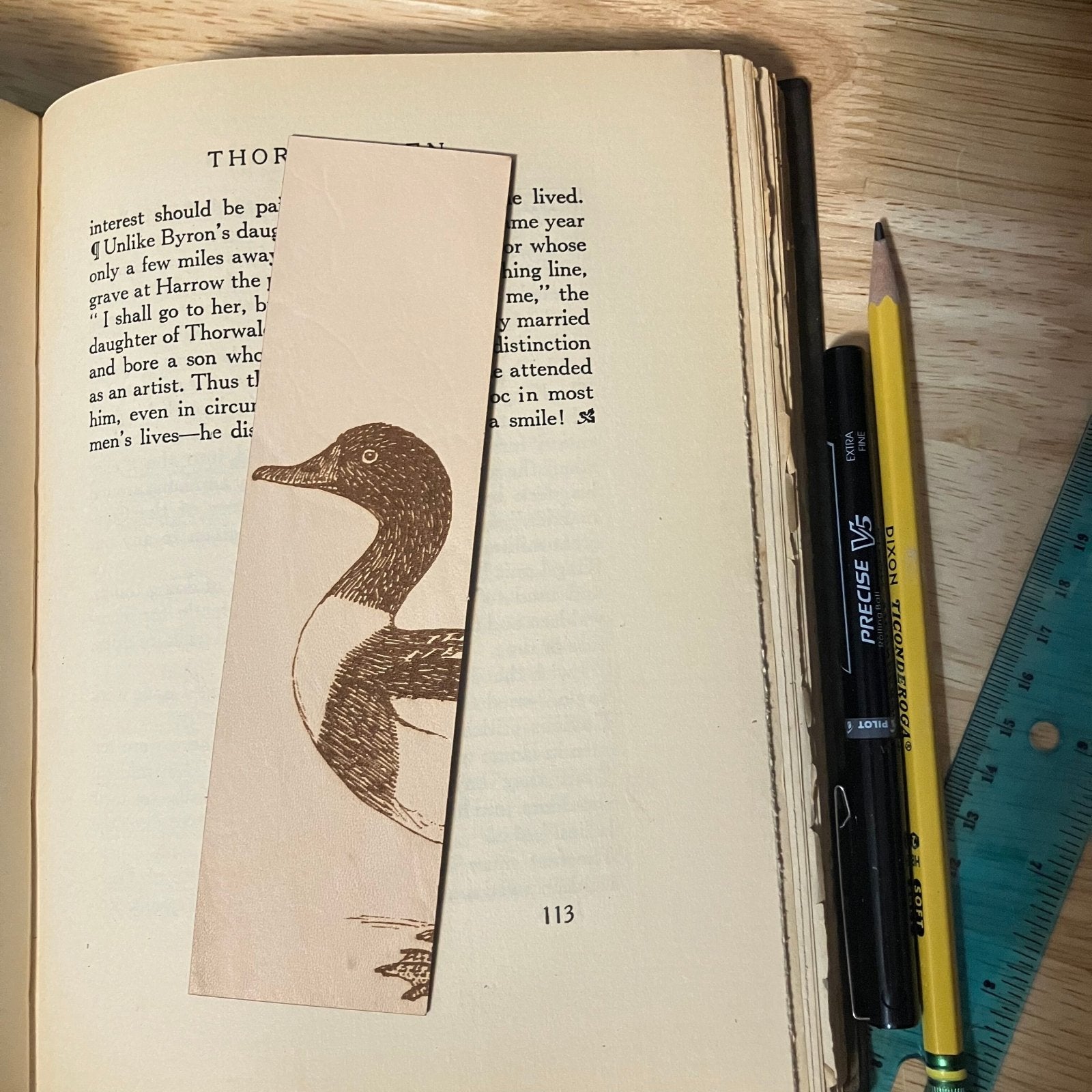Shelduck Bookmark - Leather Made in Minnesota, USA. – Raven King Crafts