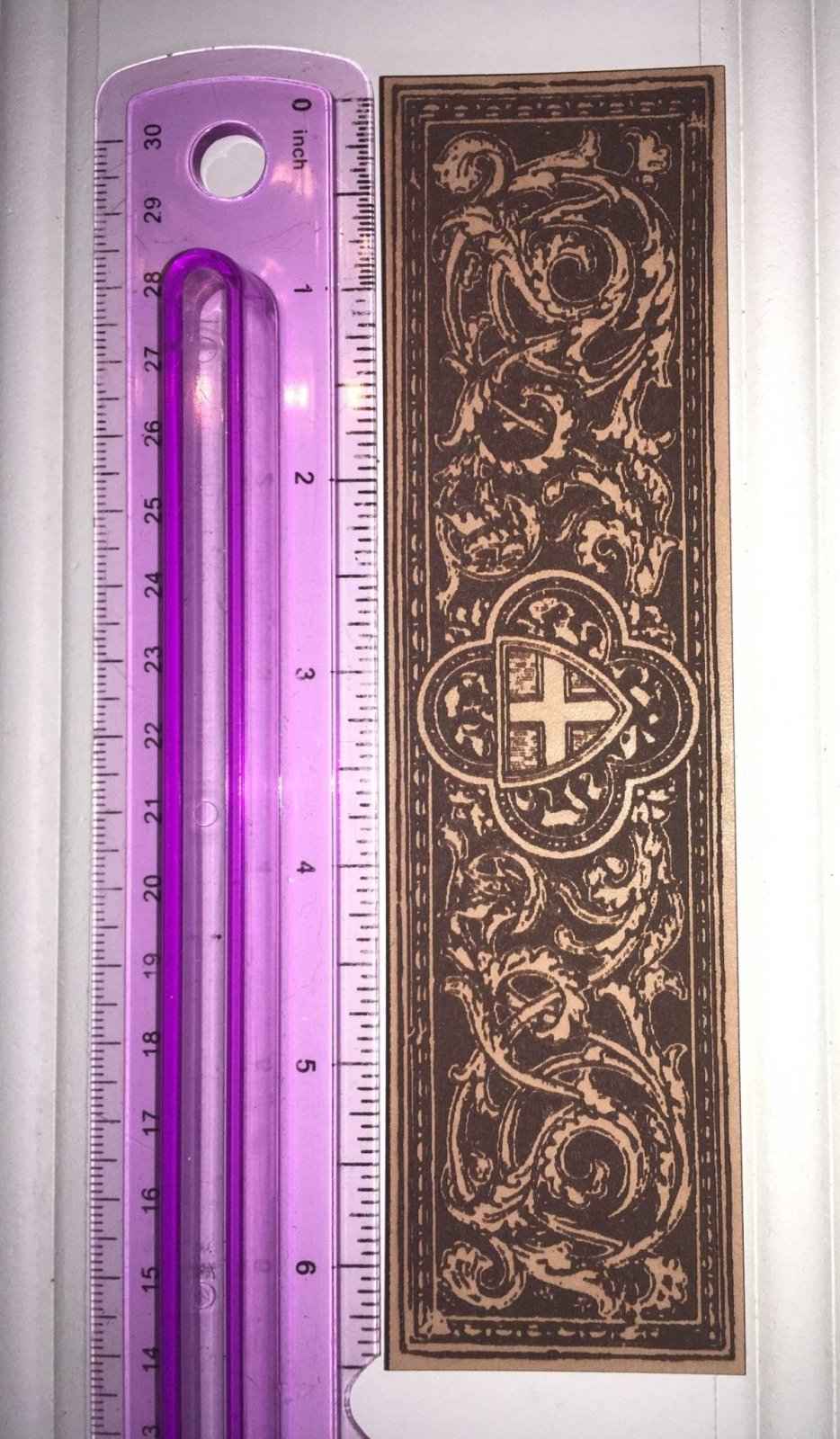 Cross and Shield Leather Bookmark Cross and Shield Leather Bookmark Bookmarks Raven King Crafts