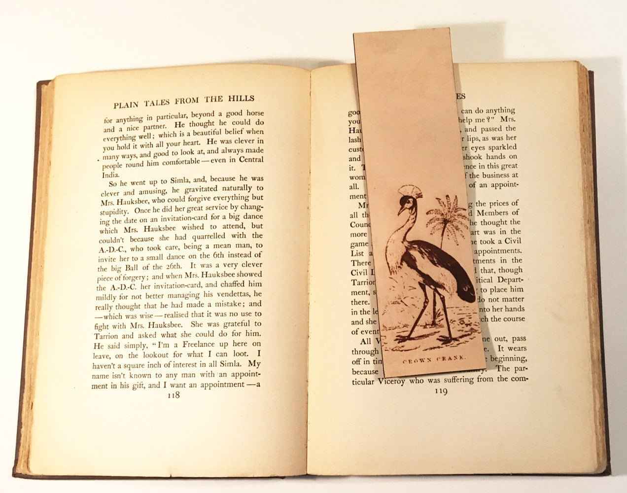 Crowned Crane Leather Bookmark Crowned Crane Bookmark Bookmarks Raven King Crafts