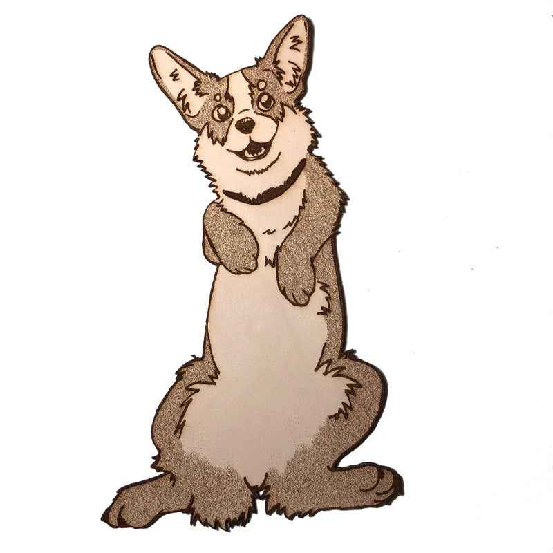 A cute leather bookmark of a corgi that is also shaped like a corgi. Cute Corgi Bookmark - Leather Bookmark for Dog Lovers Bookmarks Raven King Crafts