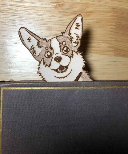 Cute Corgi Bookmark Cute Corgi Bookmark - Leather Bookmark for Dog Lovers Bookmarks Raven King Crafts