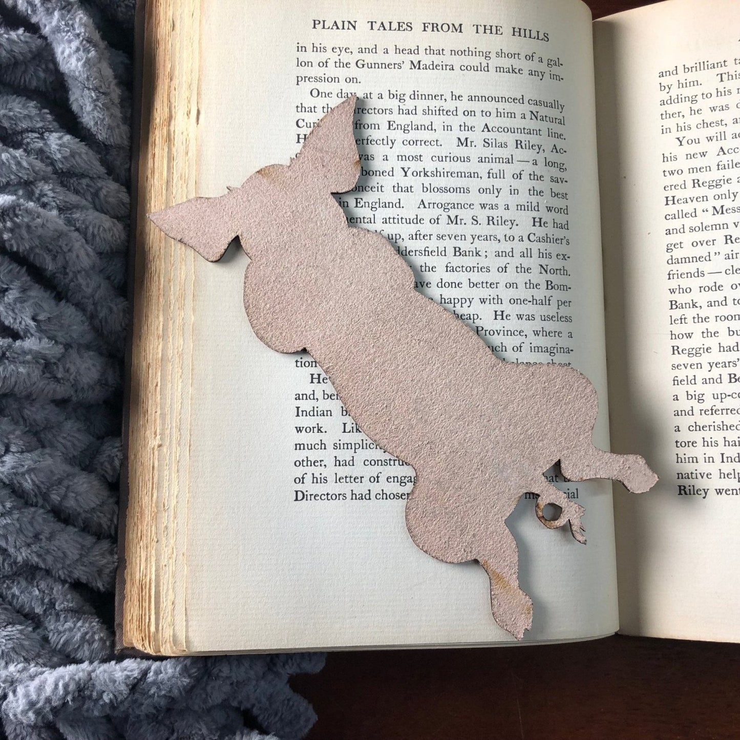 Cute Pig Bookmark - Leather