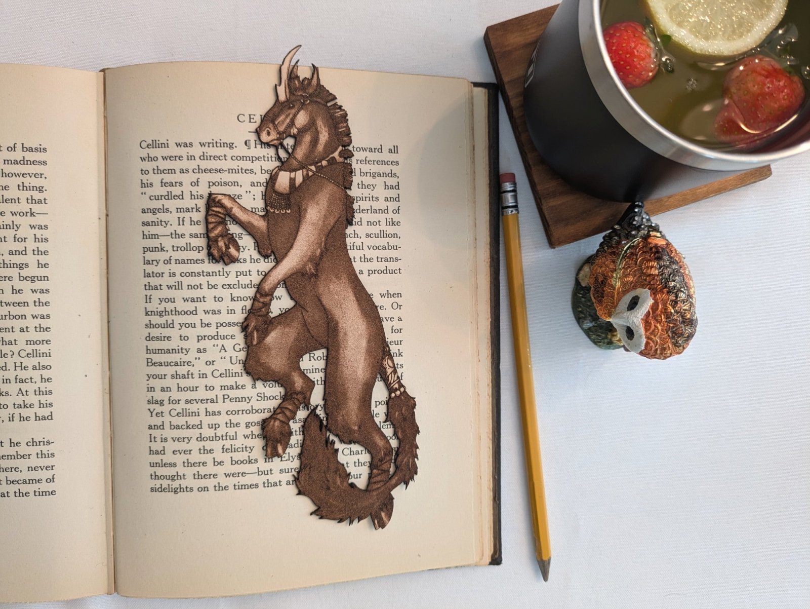Dark Unicorn Bookmark - Leather Dark Unicorn Bookmark - Leather Bookmarks Raven King Crafts
