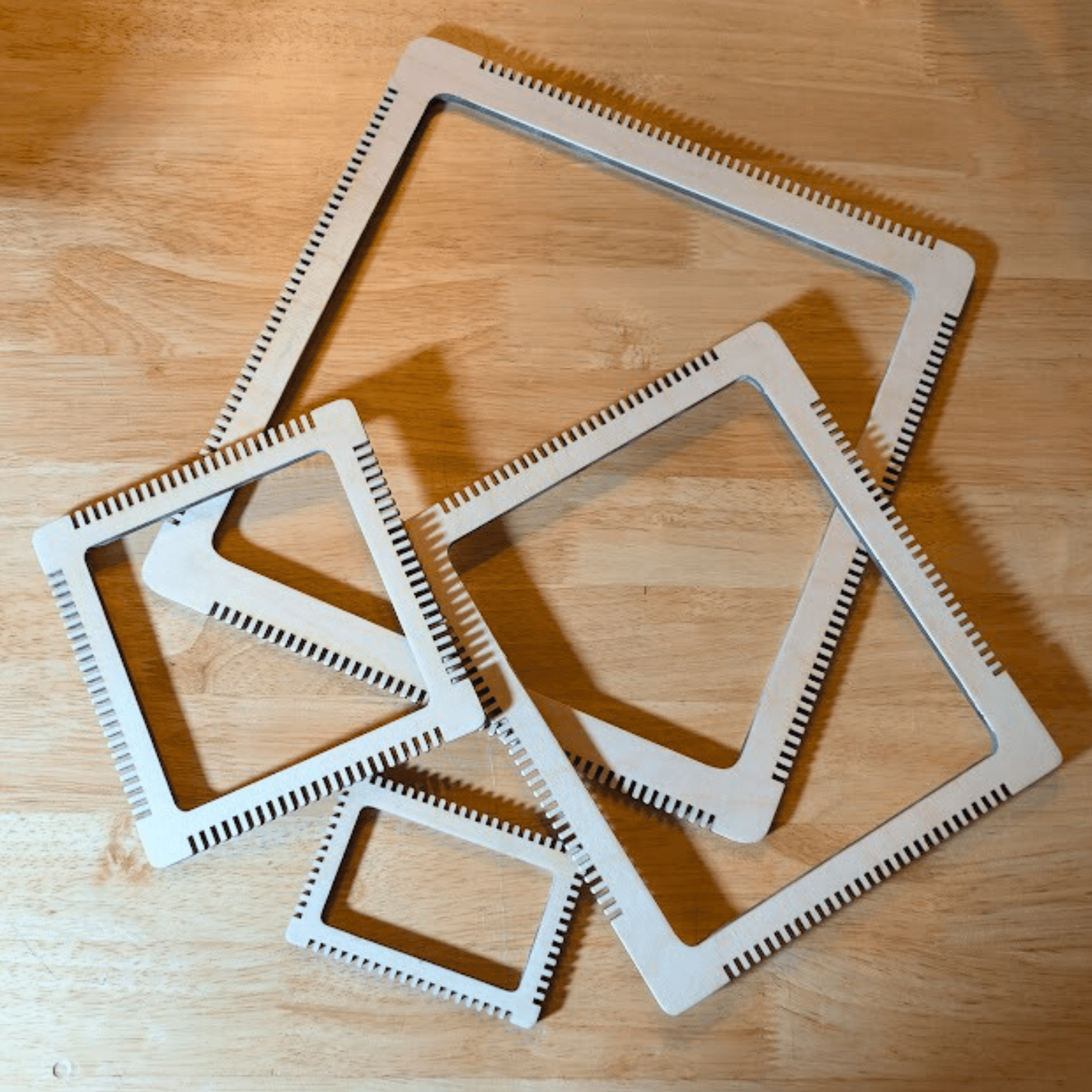 11.4" x 11.2" Weaving Frame Loom - 1/4" Birch or Basswood Plywood Desktop Weaving Frame Loom - 11.4" x 11.2" x 1/4" Birch or Basswood Plywood Art & Craft Kits Raven King Crafts