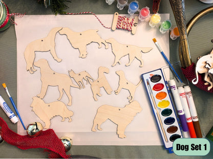 Dog ornament set 1. DIY Dog Ornament Kit - 2 Set Options: Frenchie, shiba, corgi, poodle, pitbul, newfie, setter, terrier, collie, boxer and more! Art & Craft Kits Raven King Crafts