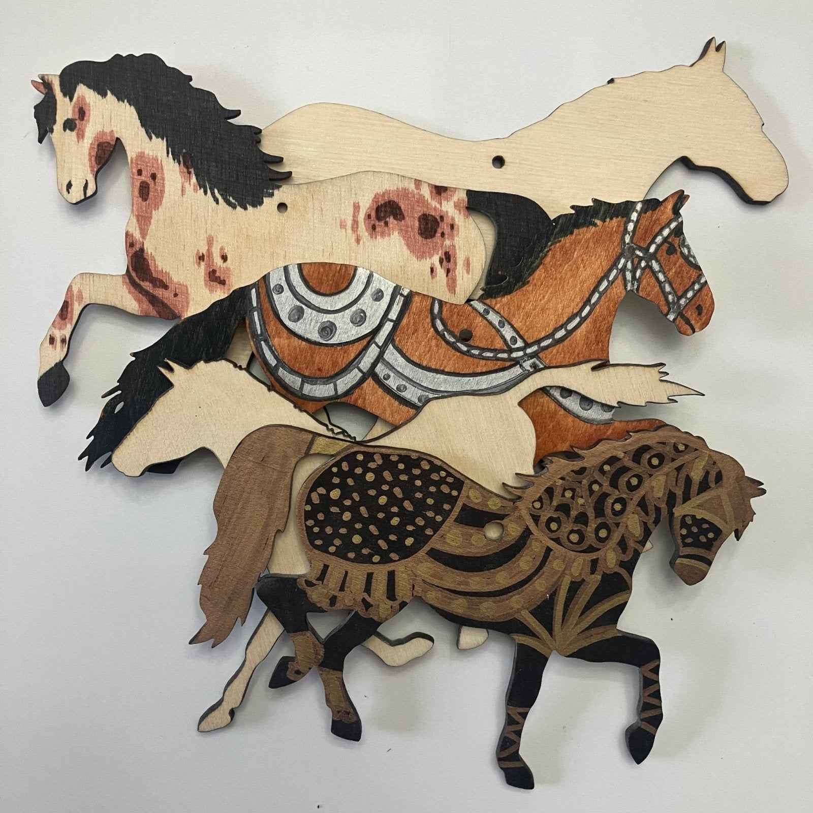 DIY Wooden Horse Ornament Kit - 10 Unique Horse Shapes DIY Wooden Horse Ornament Kit - 10 Unique Horse Shapes per Set - 20 total! Art & Crafting Materials Raven King Crafts