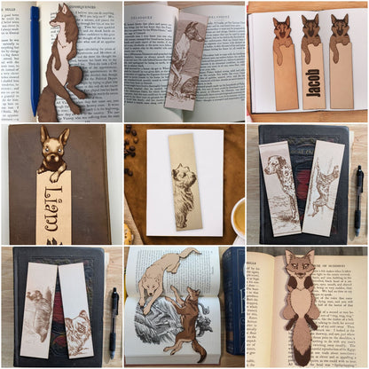 Leather Irish Wolfhound Bookmark