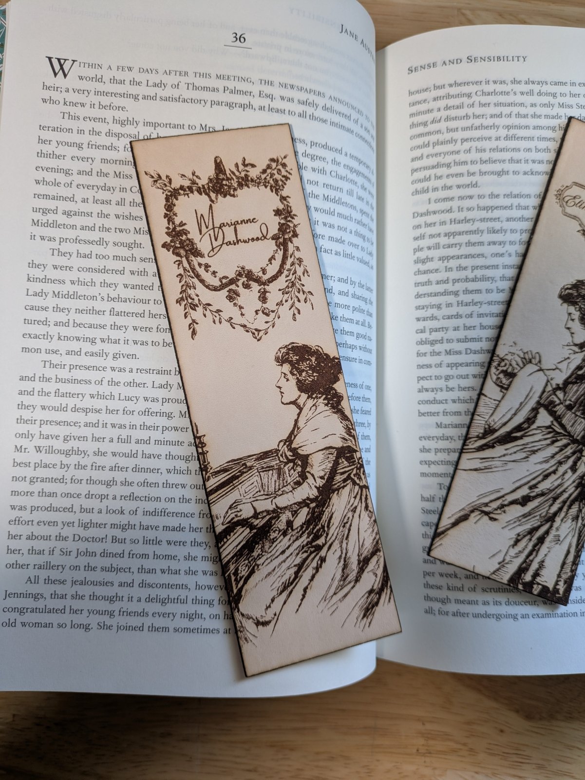 Elinor and Marianne Dashwood - Leather Bookmarks, Sense and Sensibility Elinor and Marianne Dashwood - Leather Bookmarks, Sense and Sensibility Bookmarks Raven King Crafts Elinor and Marianne Dashwood - Leather Bookmarks, Sense and Sensibility Bookmarks Raven King Crafts