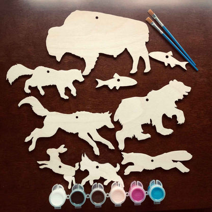 Forest Wildlife Wooden Ornaments Forest Wildlife Wooden Ornaments Art & Crafting Materials Raven King Crafts