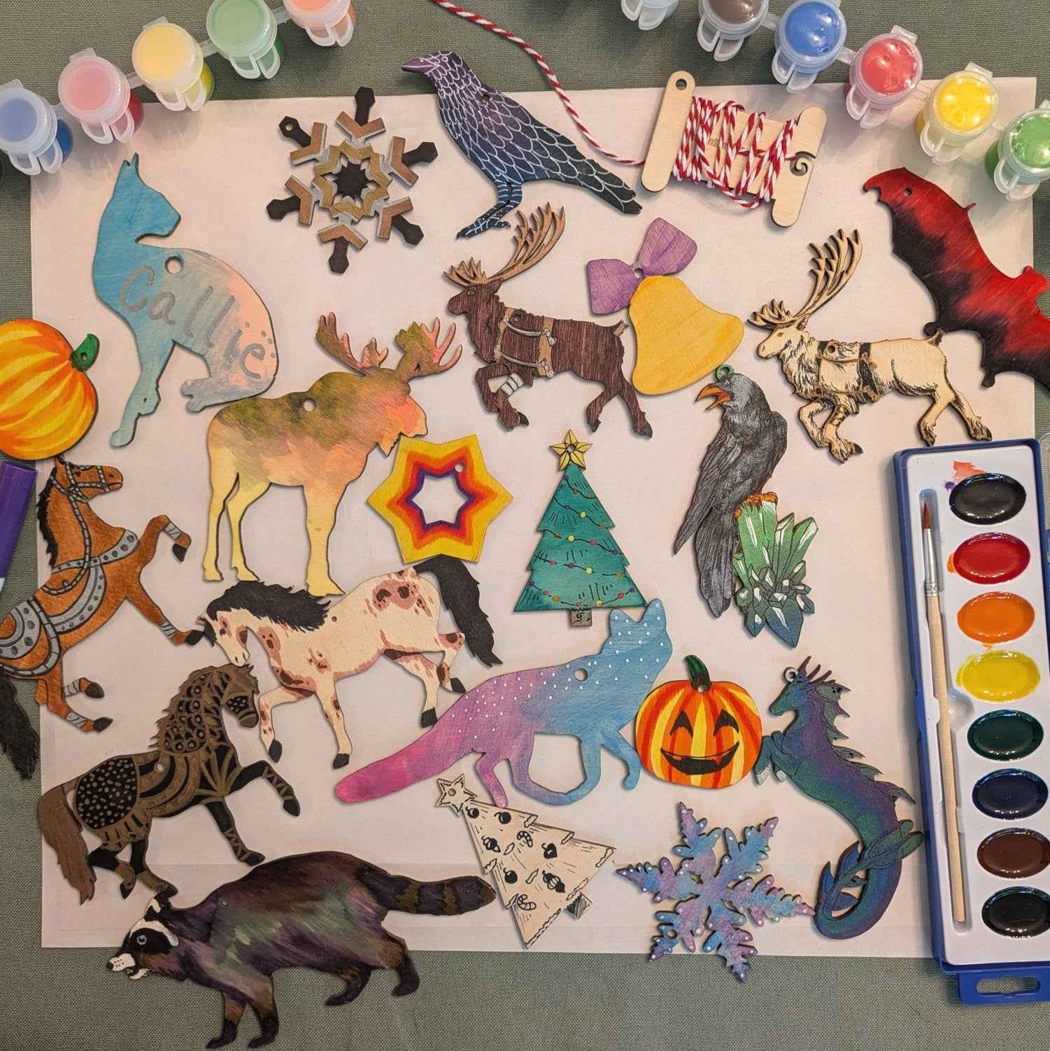 Forest Wildlife Wooden Ornaments Forest Wildlife Wooden Ornaments Art & Crafting Materials Raven King Crafts
