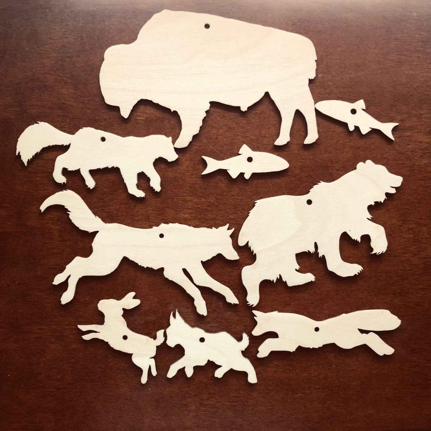 Forest Wildlife Wooden Ornaments Forest Wildlife Wooden Ornaments Art & Crafting Materials Raven King Crafts