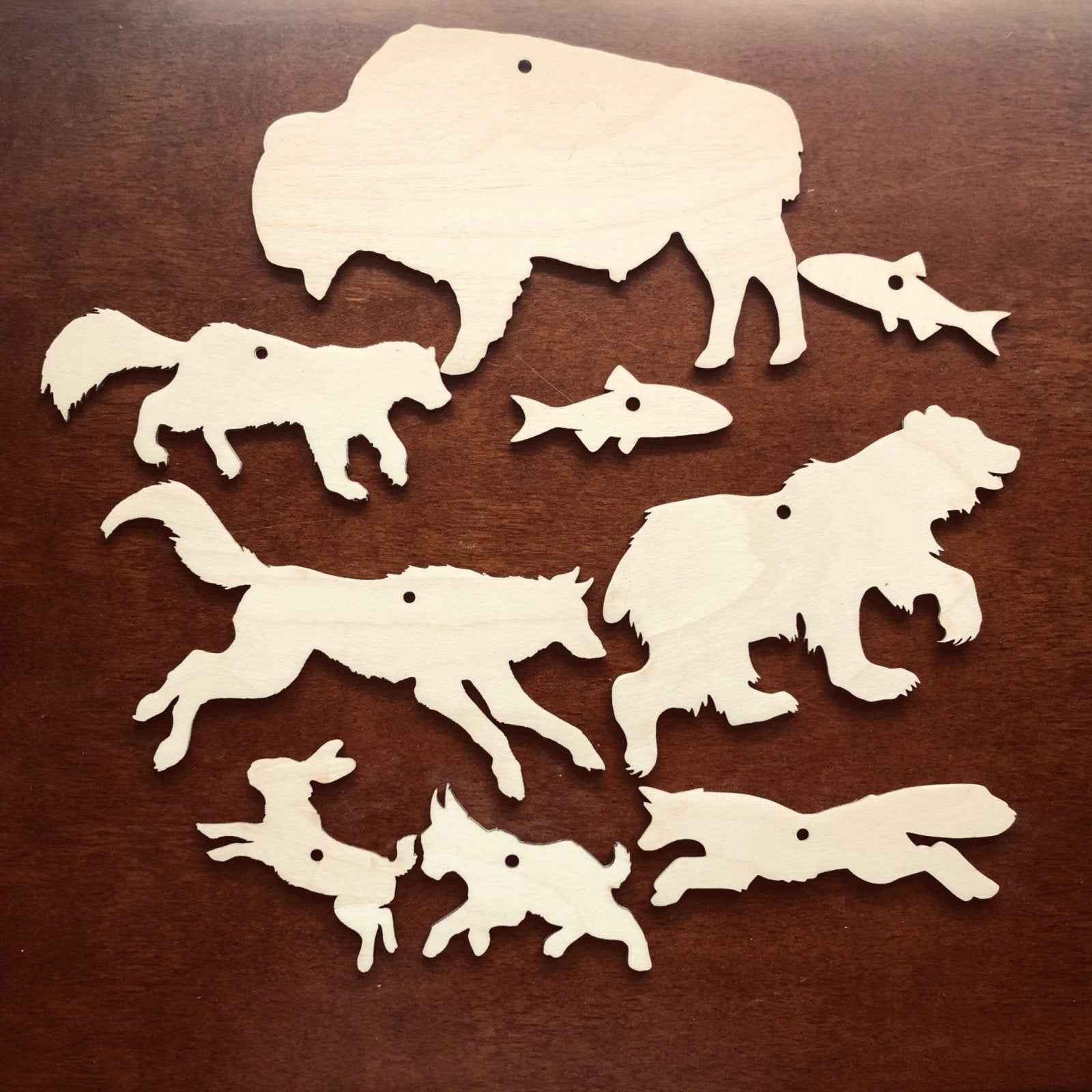 Forest Wildlife Wooden Ornaments Forest Wildlife Wooden Ornaments Art & Crafting Materials Raven King Crafts