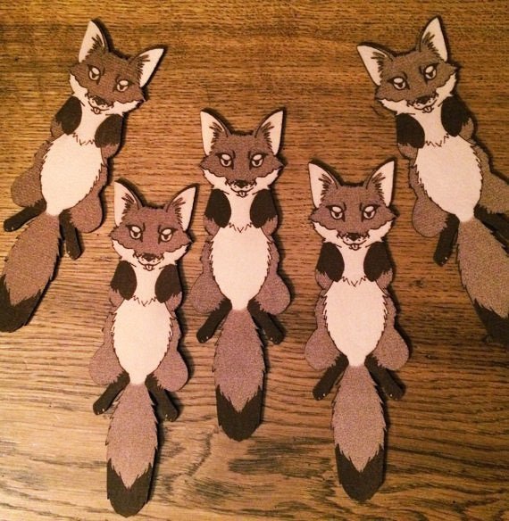 a group of red fox bookmarks