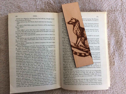 Historical genet illustration engraved on a leather bookmark. Genet Leather Bookmark Bookmarks Raven King Crafts