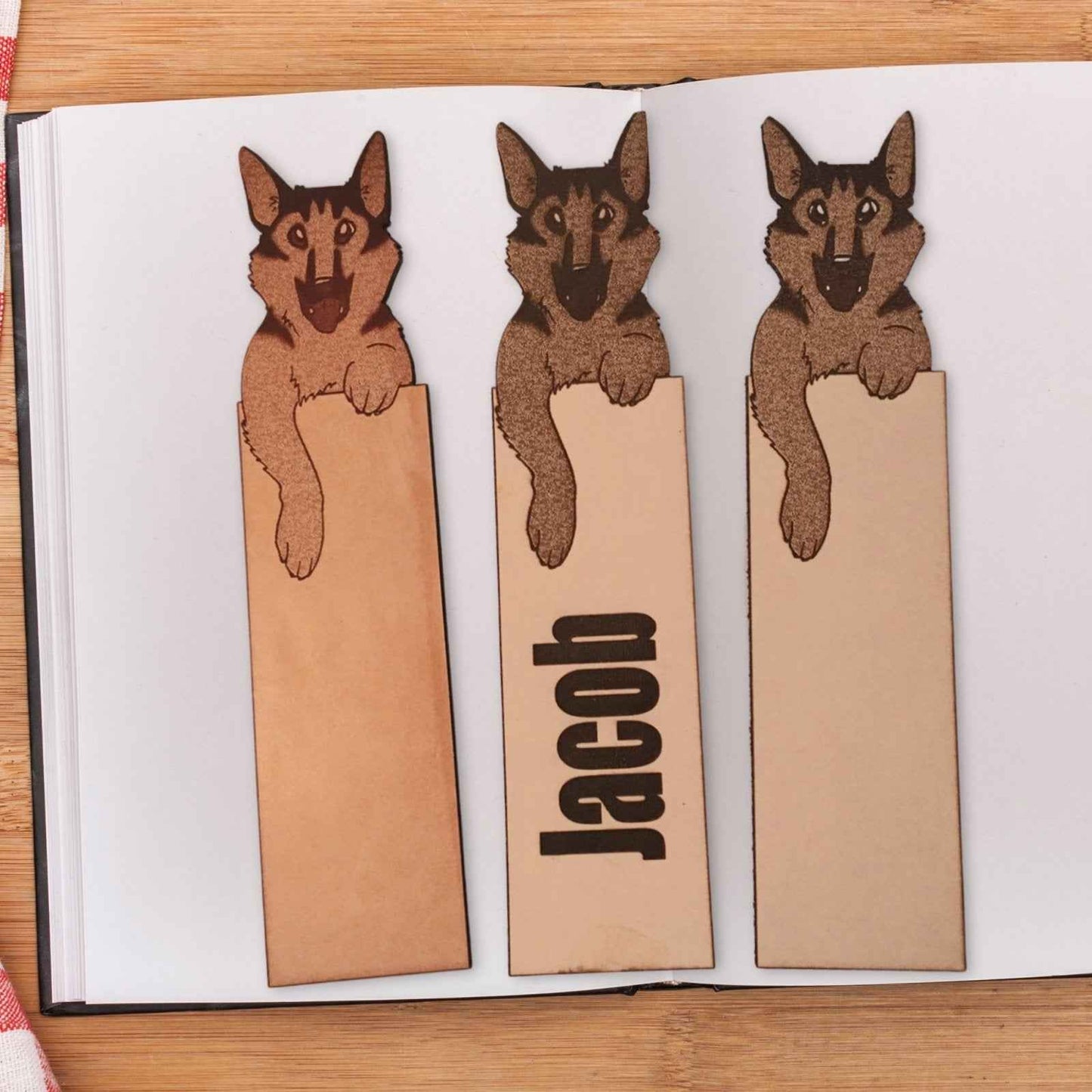 Personalize your German Shepherd Dog Bookmark with a name or message. German Shepherd Dog Bookmark Bookmarks Raven King Crafts