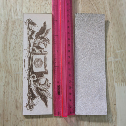 Leather griffin bookmark by the ruler Griffins with a Shield - Leather Bookmark Bookmarks Raven King Crafts