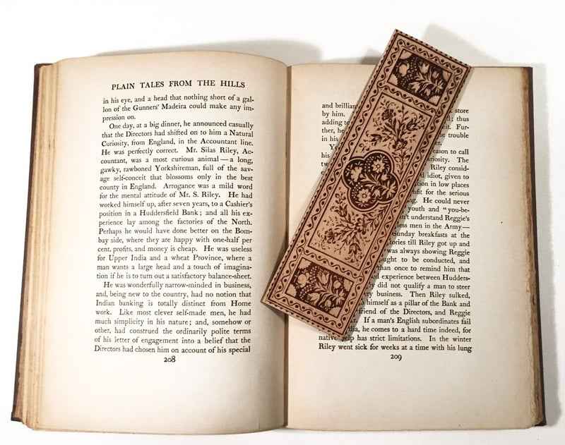 Historical Floral Leather Bookmark Historical Floral Leather Bookmark Bookmarks Raven King Crafts