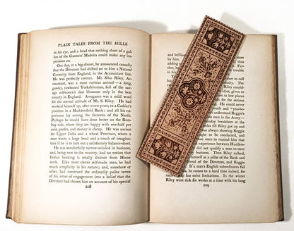 Historical Floral Leather Bookmark