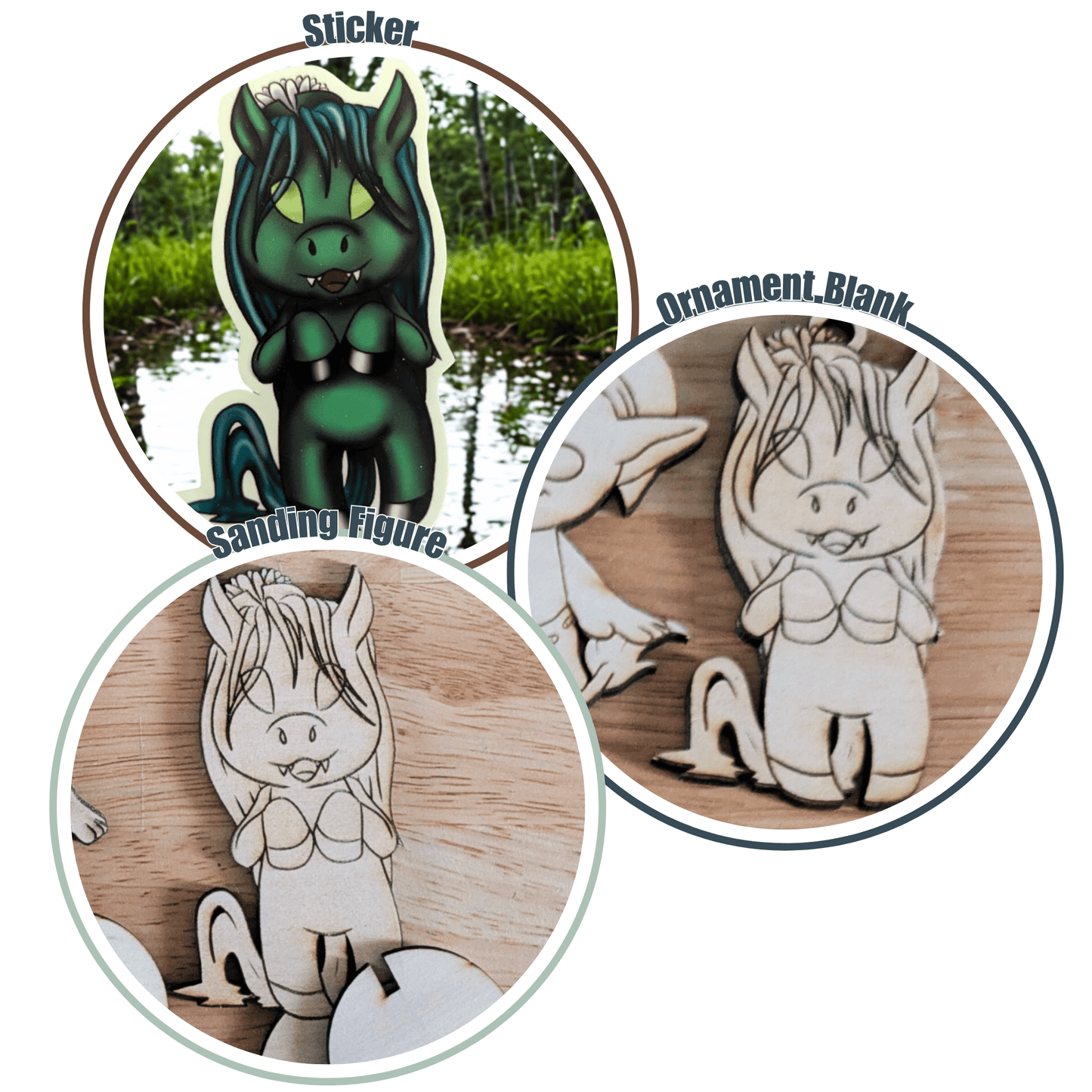 Kelpie Mythos Pack Kelpie - Sticker, Ornament Blank & Standing Figure Set Art & Craft Kits Raven King Crafts