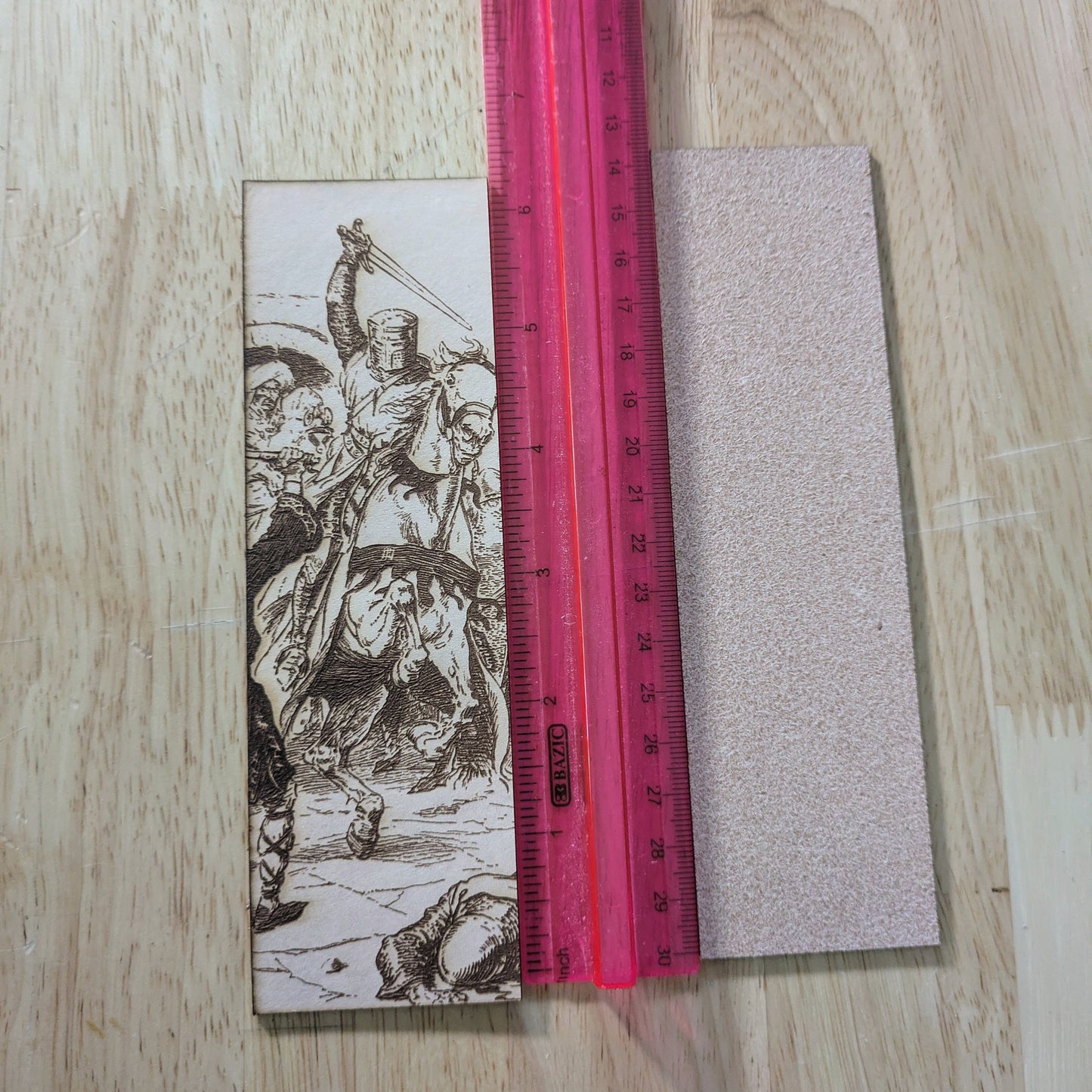 Knight bookmark by ruler Knight on Horseback Charging - Leather Bookmark Bookmarks Raven King Crafts