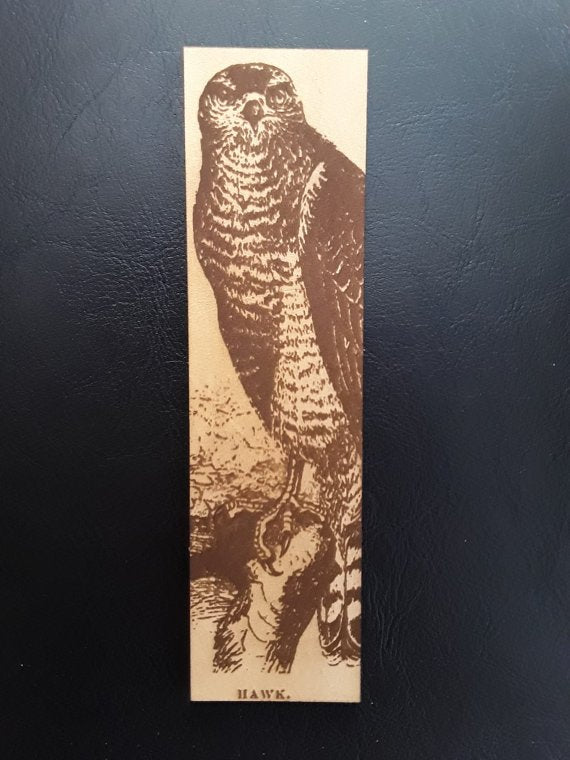 Leather Hawk Bookmark