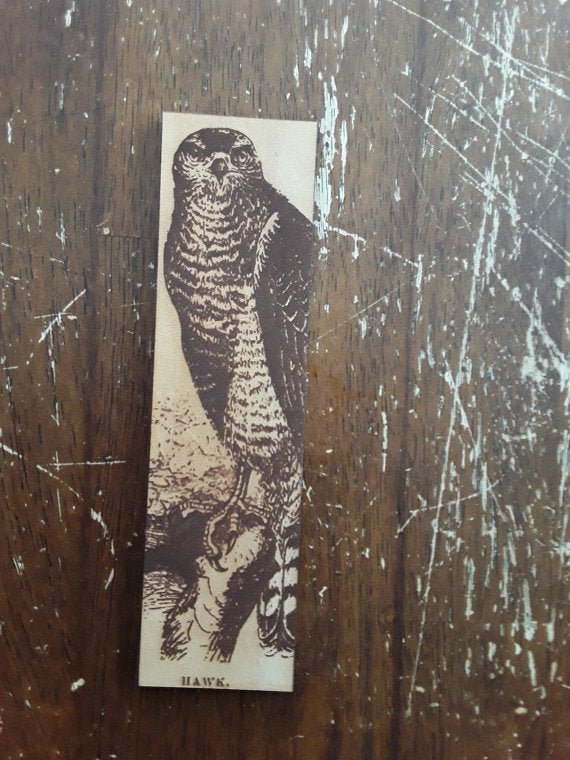 Leather Hawk Bookmark