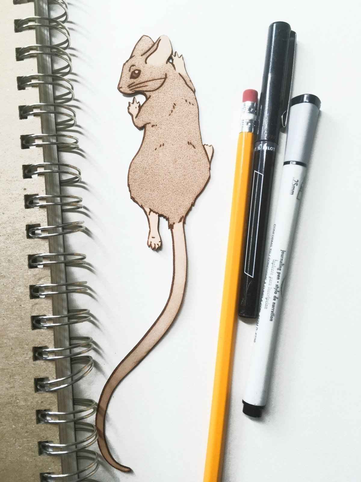 Leather Mouse Bookmark Leather Mouse Bookmark - Cute Little Book Buddy Bookmarks Raven King Crafts