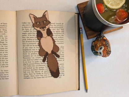 Fox Bookmark Leather Red Fox Bookmark - Fun Gift for Fox Lovers Bookmarks Raven King Crafts