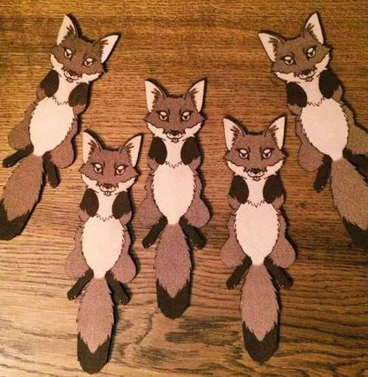 Leather bookmark shaped like a red fox. Leather Red Fox Bookmark - Fun Gift for Fox Lovers Bookmarks Raven King Crafts
