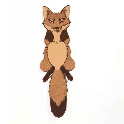 Leather bookmark shaped like a red fox. Leather Red Fox Bookmark - Fun Gift for Fox Lovers Bookmarks Raven King Crafts