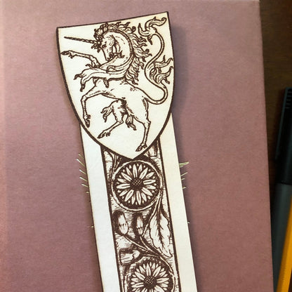 Leather Unicorn Bookmark