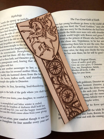 Leather Unicorn Bookmark