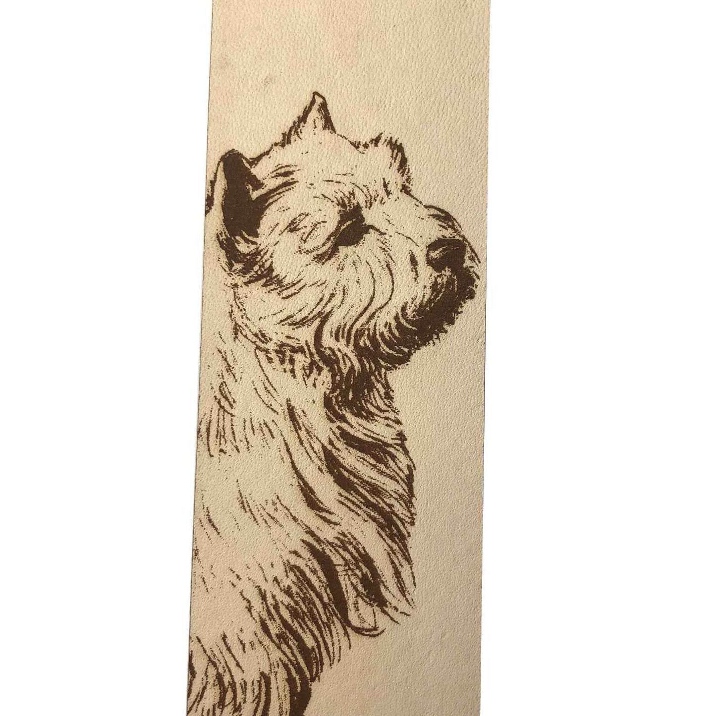 Leather West Terrier Bookmark Leather West Terrier Bookmark Bookmarks Raven King Crafts